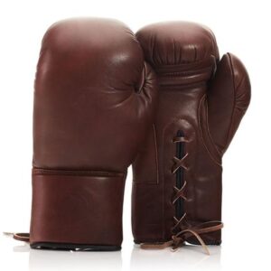 mvp boxing retro heritage brown leather boxing gloves lace up  grande