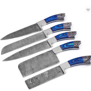 coustam handmade top quality kitchen knife set Damascus steel ALI-1723